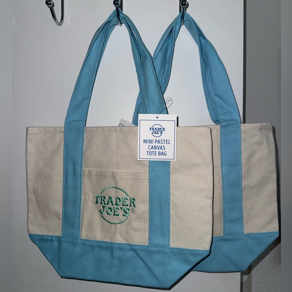 Trader Joe's Mini Pastel Canvas Tote Bag